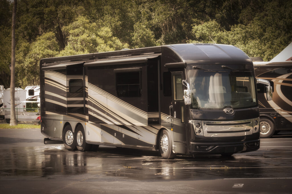 Large motorhome with slide outs.